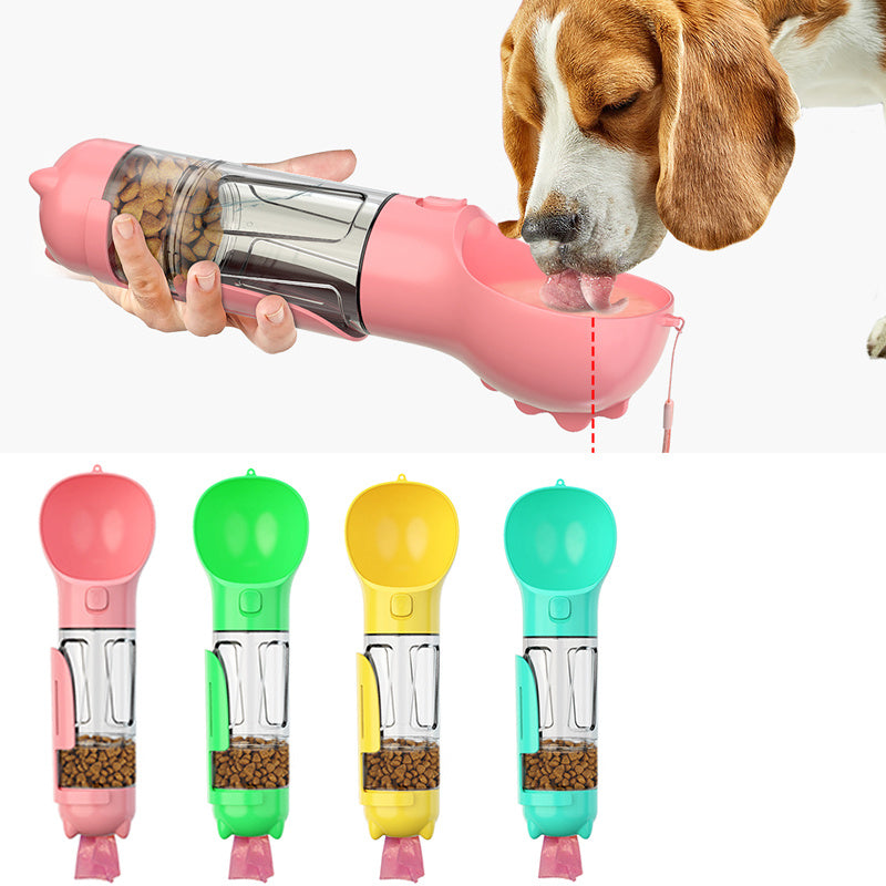 300 500ml Portable Multifunction Dog Water Bottle Food Feeder For