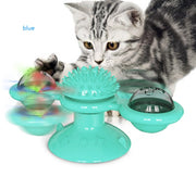 Interactive Cat Windmill Toy - 4-in-1 Rotating Scratching & Dental Care Center