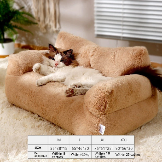Luxury Cat Bed Sofa - Premium Winter Warm Pet Nest for Cats & Small Dogs