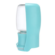 Portable dog water bottle 350ml in light blue with travel-friendly design