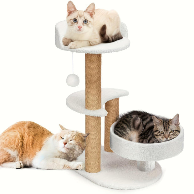 Premium Multi-Level Cat Tree - Ultimate Activity Center with Scratching Posts & Interactive Toys