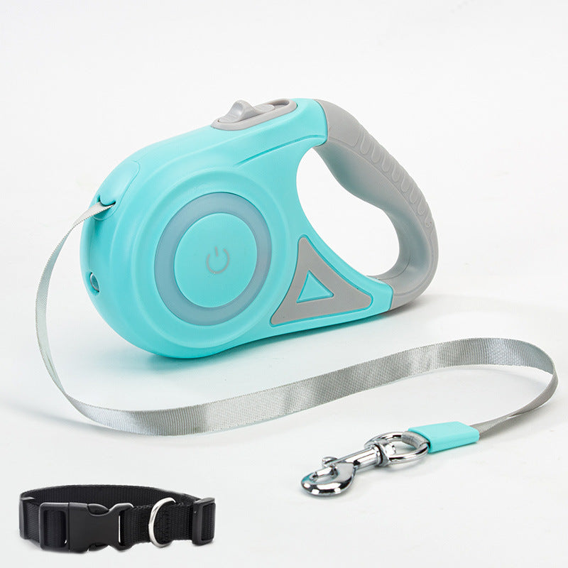 Dog Retractable Leash with Spotlight and Traction Rope