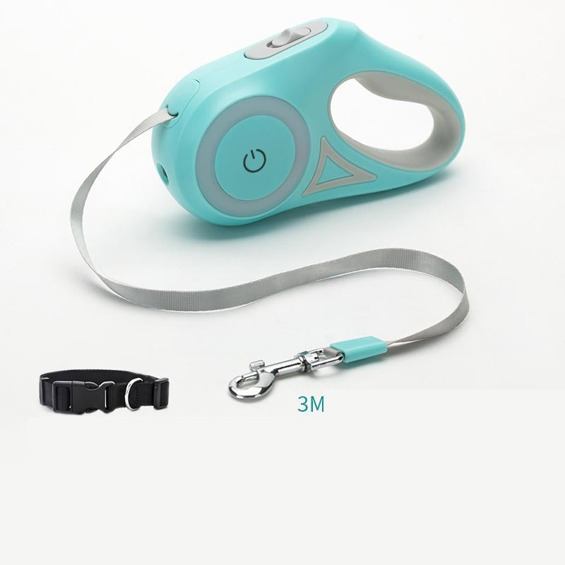 Dog Retractable Leash with Spotlight and Traction Rope