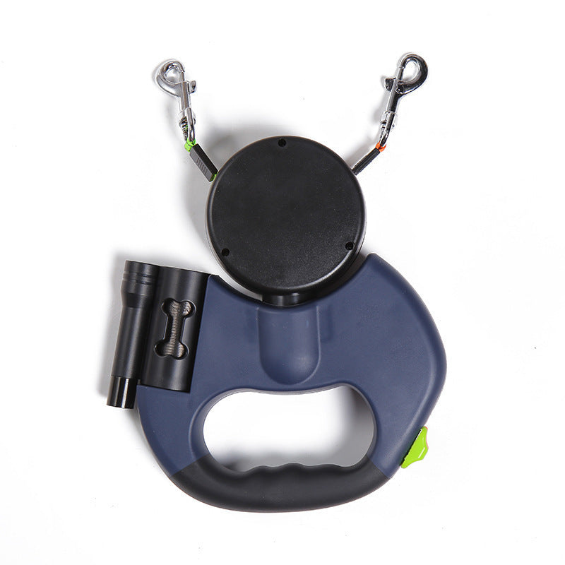 Retractable Dog Leash For Small Dogs Reflective Dual Pet Leash Lead 360