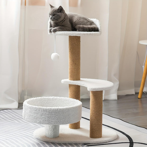 Premium Multi-Level Cat Tree - Ultimate Activity Center with Scratching Posts & Interactive Toys