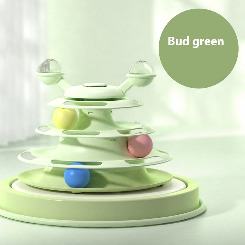Interactive 4-Level Cat Tower with Rolling Balls - Premium Play Center