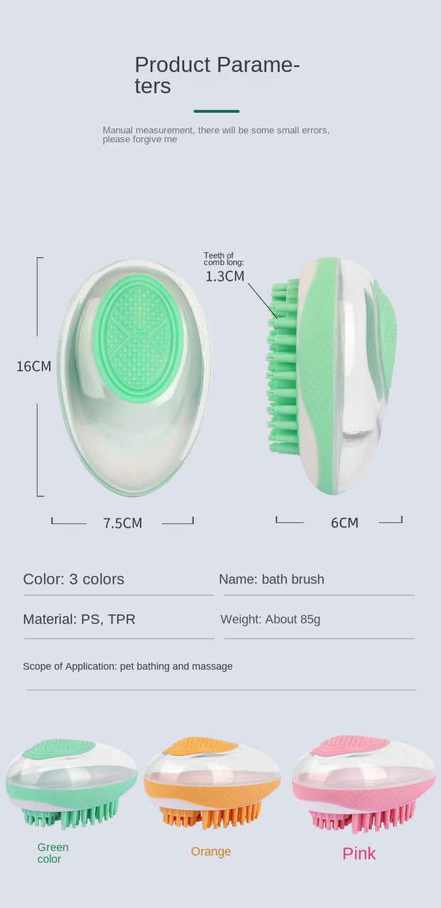2-in-1 Pet SPA Bath Brush - Silicone Massage Comb for Dogs & Cats