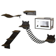 PawHut Wall-Mounted Cat Shelves - Ergonomic Curved Platform Climbing Tree