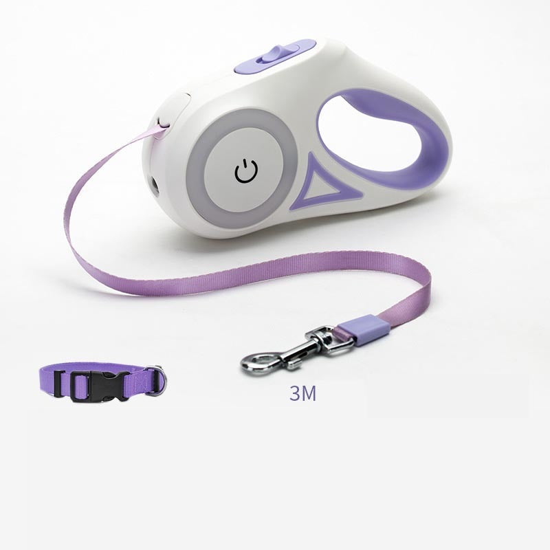 Dog Retractable Leash with Spotlight and Traction Rope