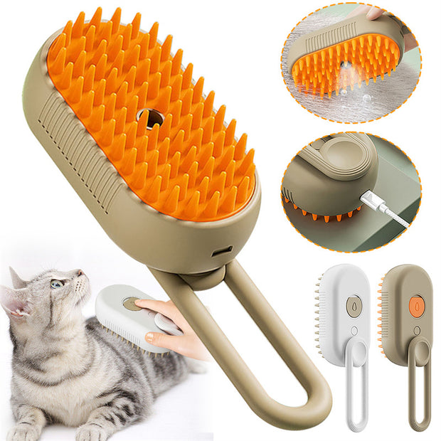 3-in-1 Electric Steam Brush - Professional Pet Grooming with Spray Technology