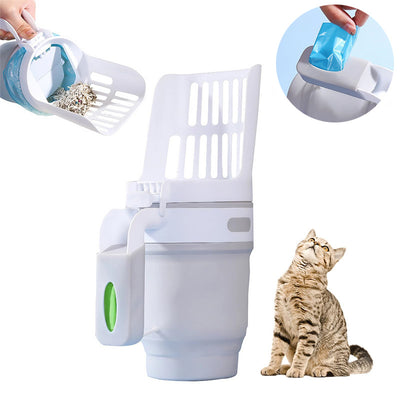 Wide Cat Litter Scoop with Refill Bags - Large Litter Box Shovel