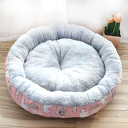 Round Padded Pet Bed - Soft Cotton Litter for Dogs & Cats