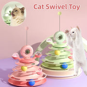 Interactive 4-Level Cat Tower with Rolling Balls - Premium Play Center