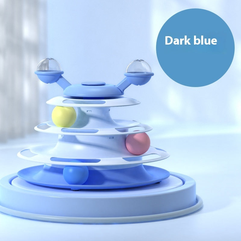 Interactive 4-Level Cat Tower with Rolling Balls - Premium Play Center