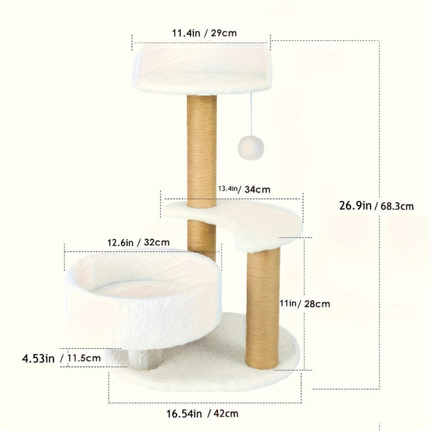 Premium Multi-Level Cat Tree - Ultimate Activity Center with Scratching Posts & Interactive Toys