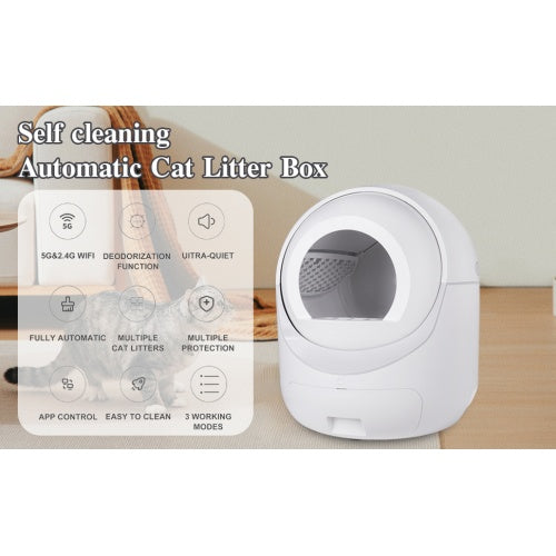 Smart Automatic Cat Litter Box,Automatic Scooping And Odor Removal,