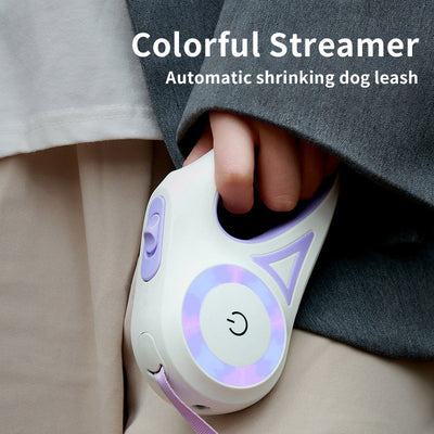 Close-up of ergonomic handle on retractable dog leash