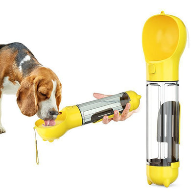 3-in-1 Portable Dog Water Bottle & Food Feeder - 300/500ml Travel Bowl