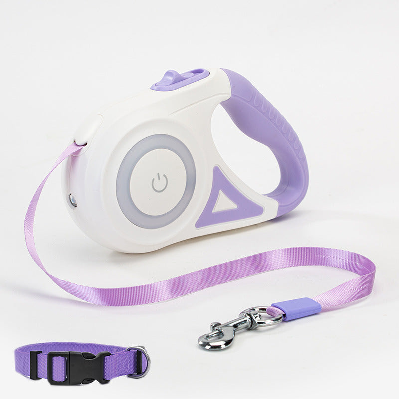 Dog Retractable Leash with Spotlight and Traction Rope