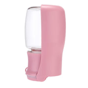 Compact pink dog water bottle 350ml foldable for easy carrying