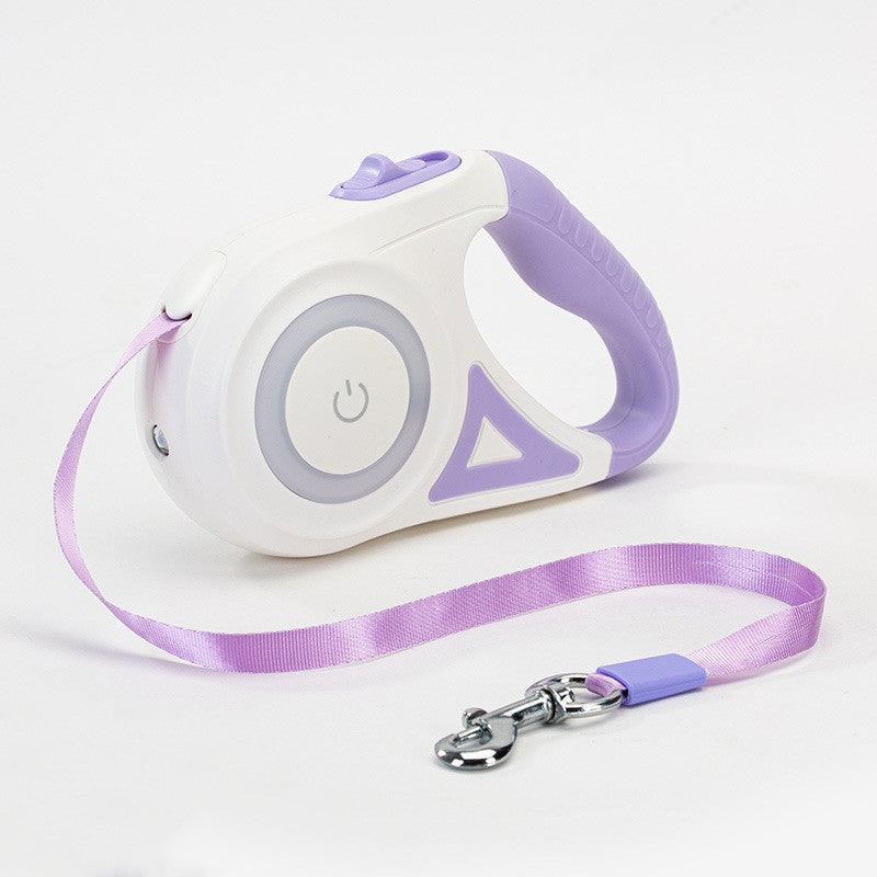 Dog Retractable Leash with Spotlight and Traction Rope