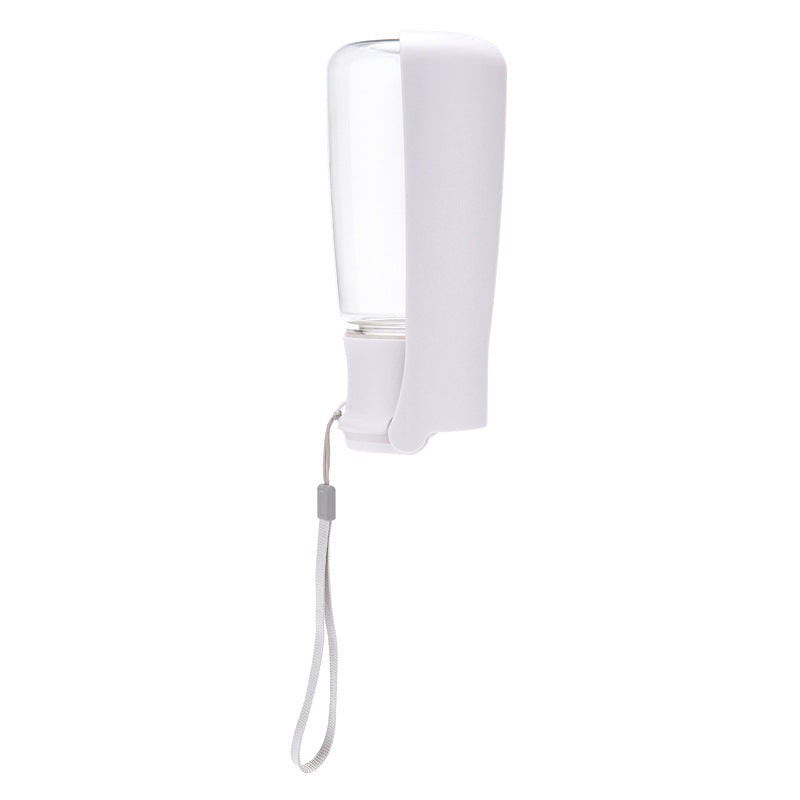 White portable dog water bottle 550ml foldable design with dispenser