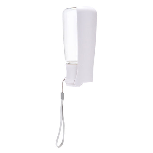 White portable dog water bottle 550ml foldable design with dispenser