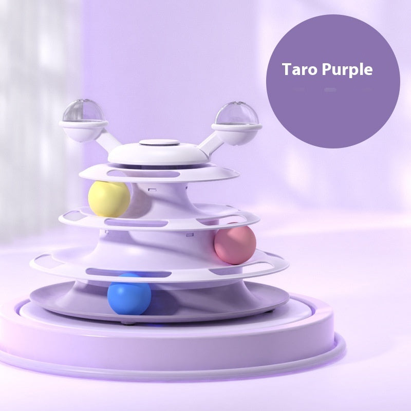 Interactive 4-Level Cat Tower with Rolling Balls - Premium Play Center