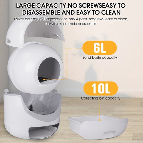 Smart Automatic Cat Litter Box,Automatic Scooping And Odor Removal,