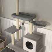 Floor-to-Ceiling Cat Tower - Adjustable 7.5-9.5ft Ultimate Vertical Playground